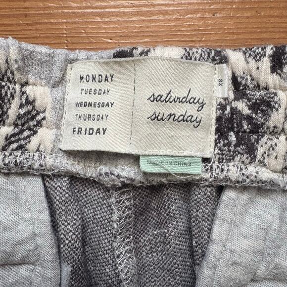 Anthropologie Saturday Sunday gray floral jogger sweatpants SIZE XS - Picture 3 of 6